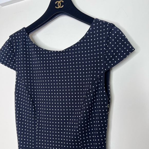 MaxMara Black White Polka Dot Fitted Dress size 8 medium - Picture 3 of 8